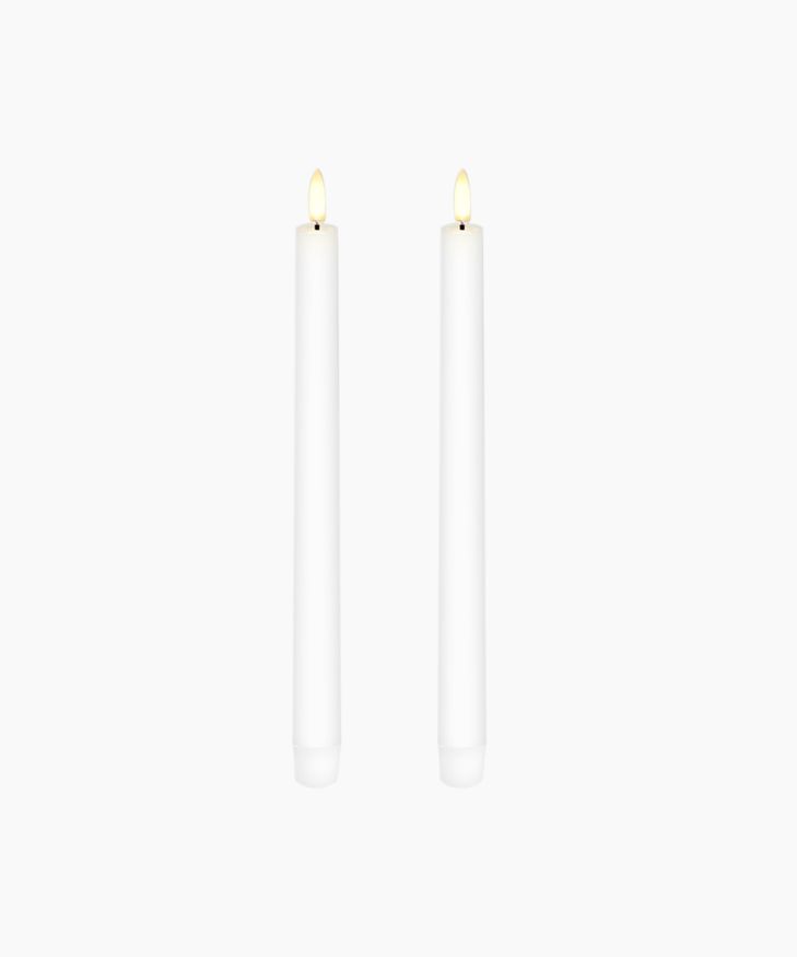 LED Nordic White Taper 2.3x25cm (2PC)