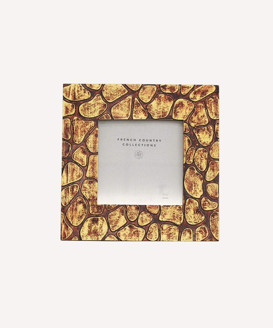 Giraffe Photo Frame Antique Brown 4x4"