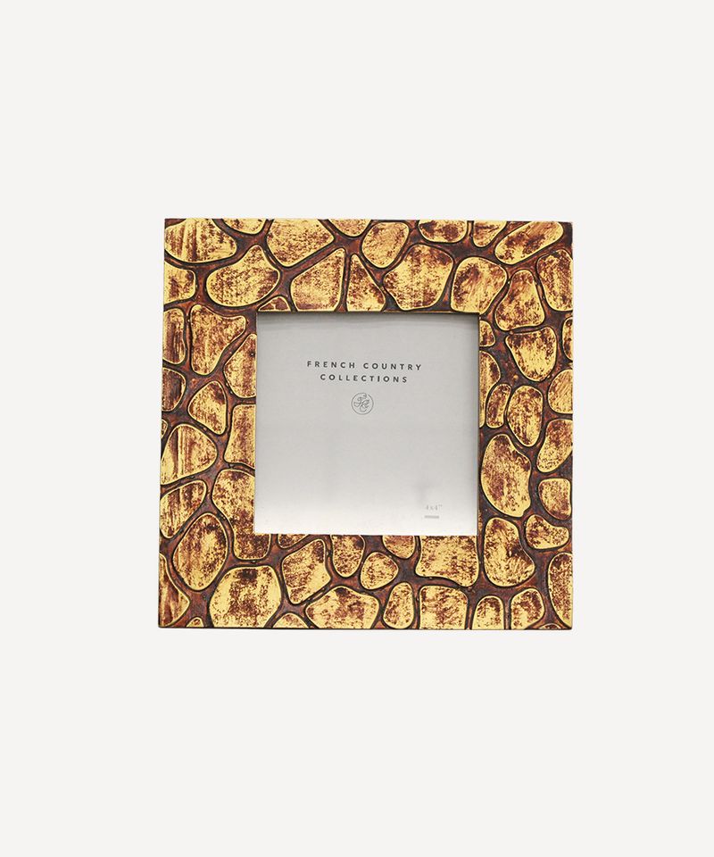 Giraffe Photo Frame Antique Brown 4x4"