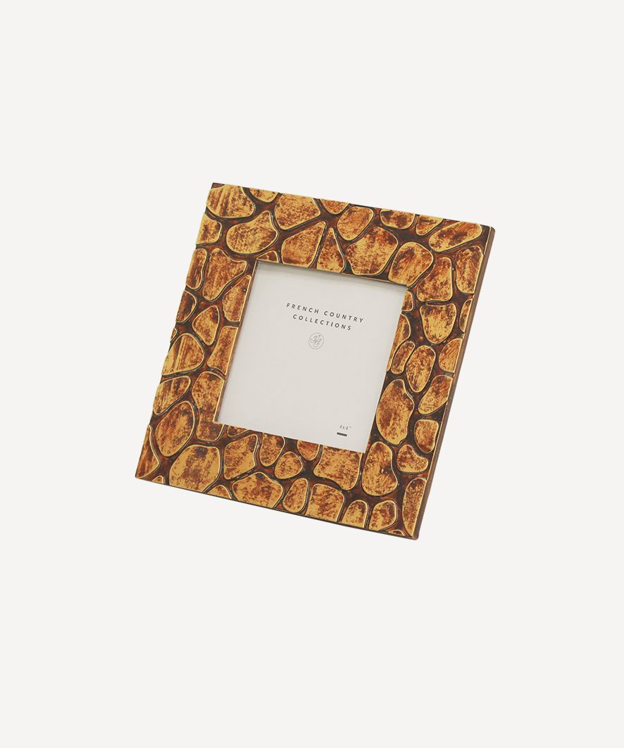 Giraffe Photo Frame Antique Brown 4x4"