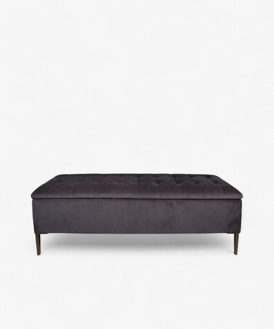 Estelle Storage Box Grey Velvet