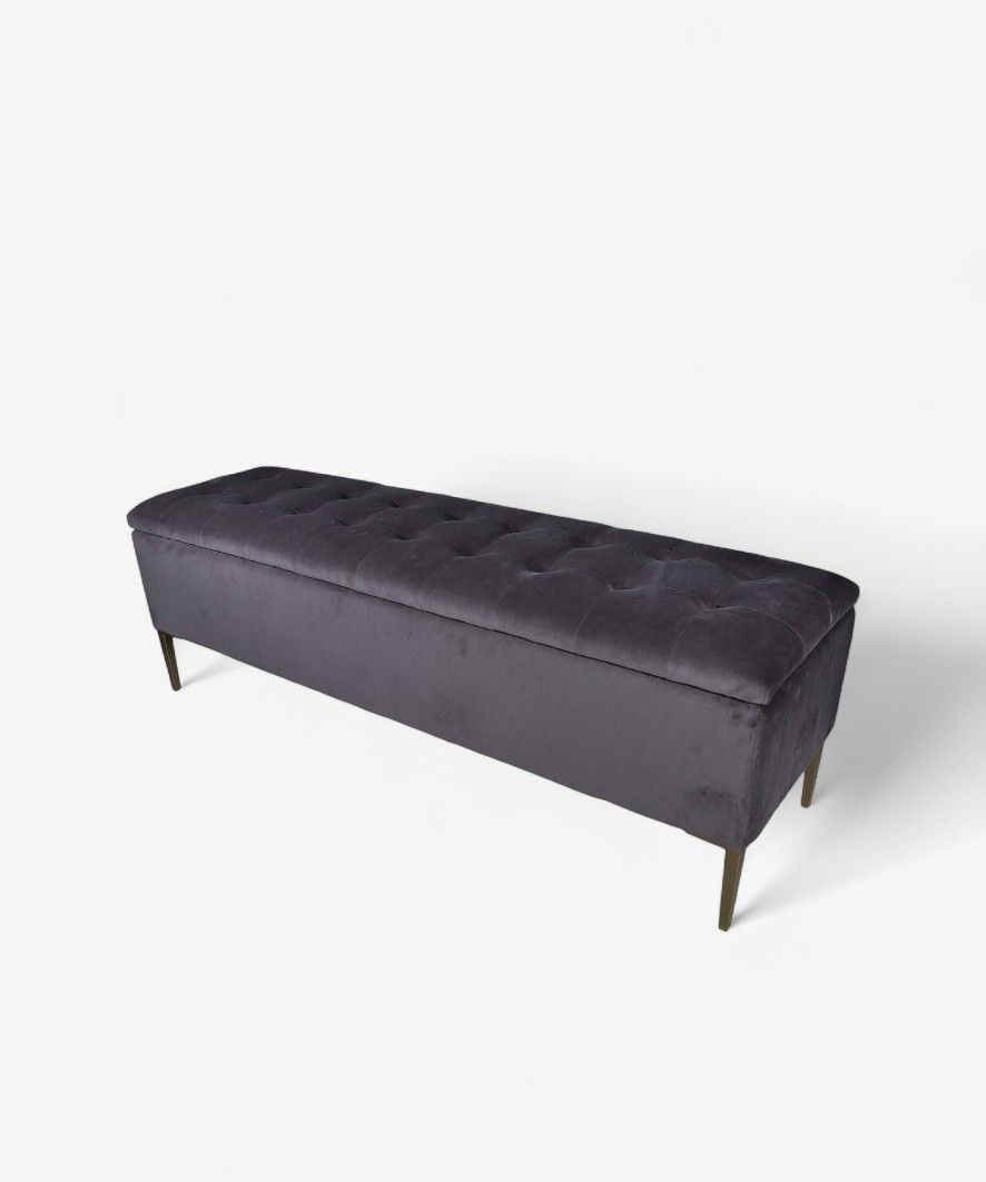 Estelle Storage Box Grey Velvet