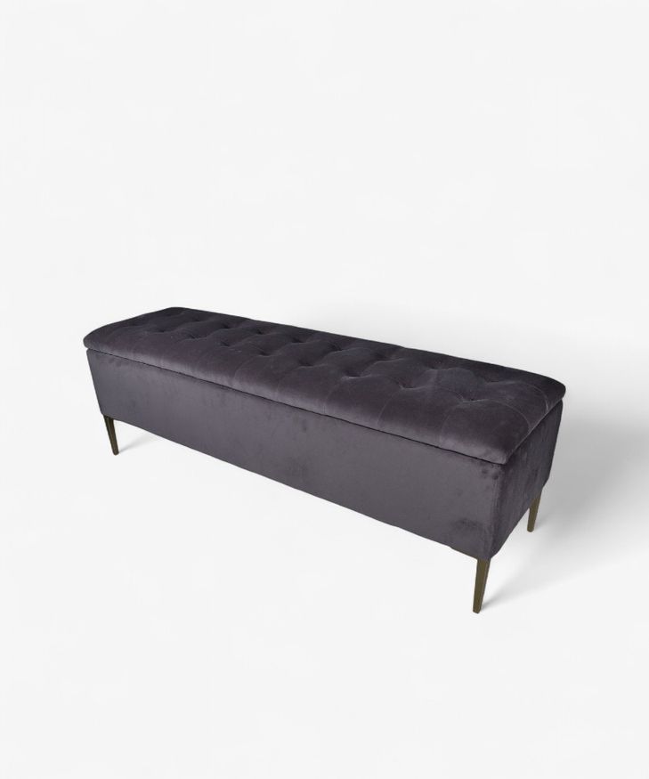Estelle Storage Box Grey Velvet