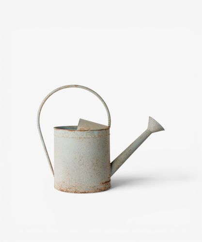 Vintage Metal Watering Can Antique Blue