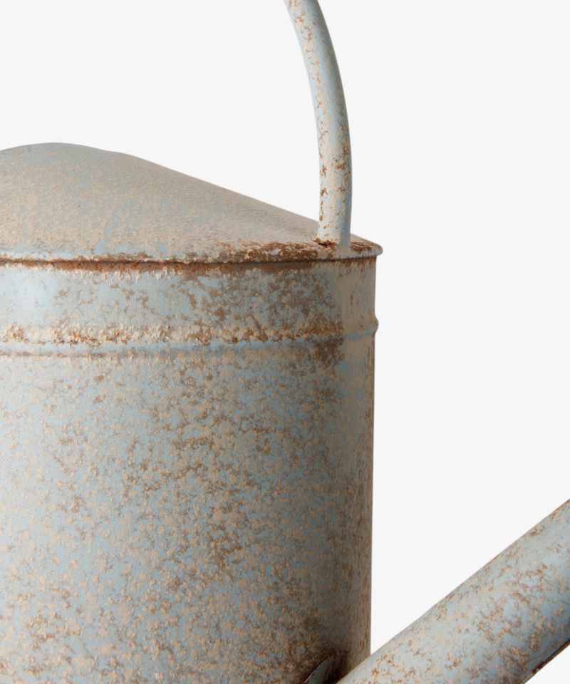 Vintage Metal Watering Can Antique Blue
