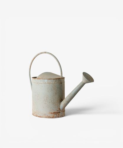 Vintage Metal Watering Can Antique Blue