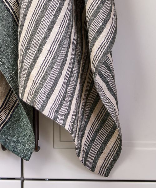 Atelier Stripe Teatowel Green