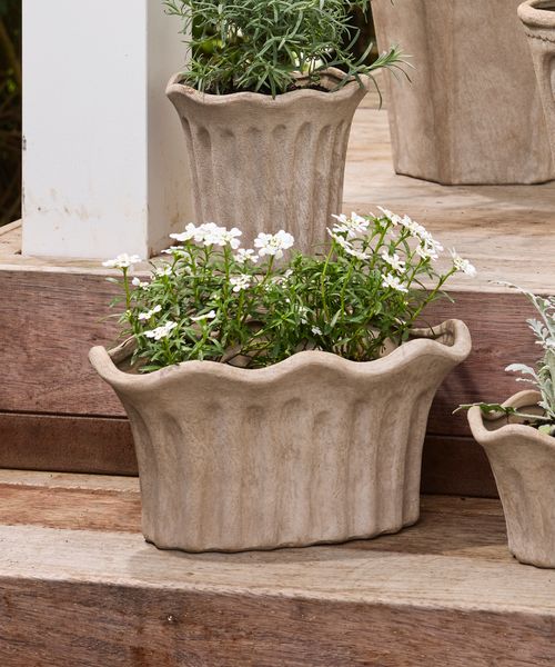 Terra Fluted Oval Planter Small