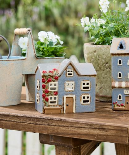 Devon Peak Tea Light Cottage Cornflour