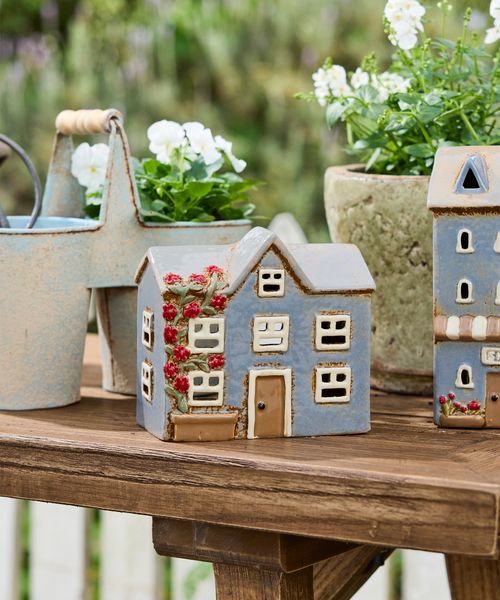 Devon Peak Tea Light Cottage Cornflour