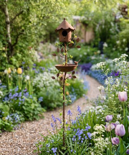 Birdhouse Garden Stake Brown