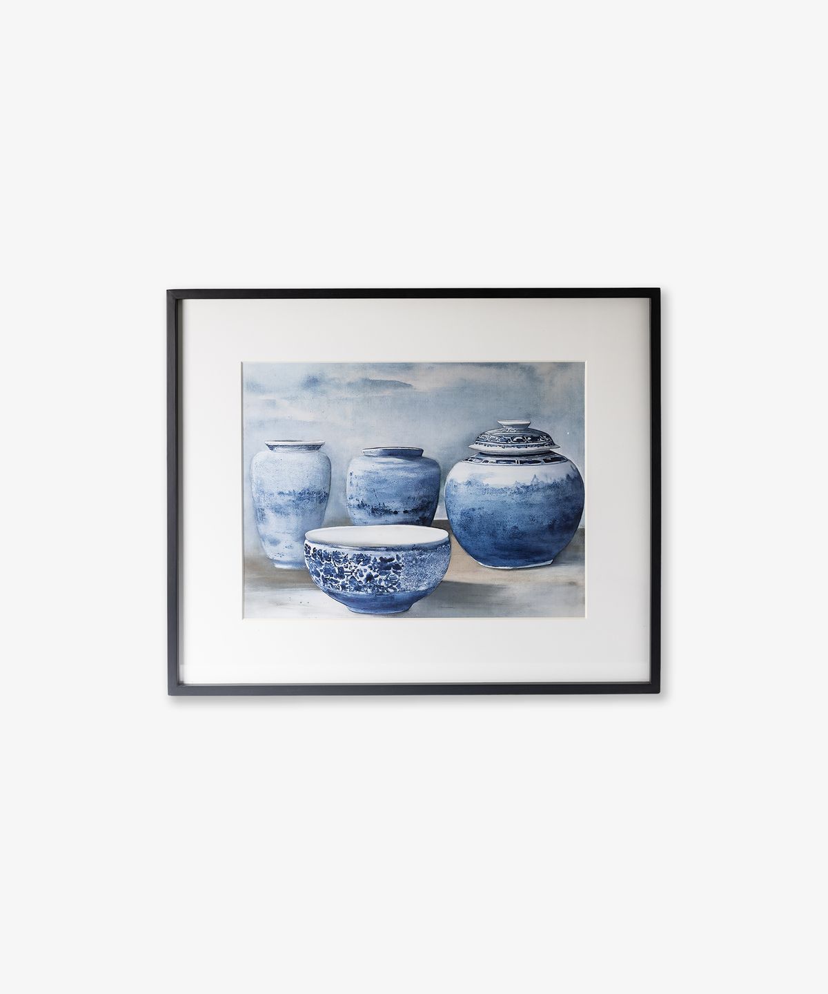 Blue Chinoiserie Vases Wall Art Small