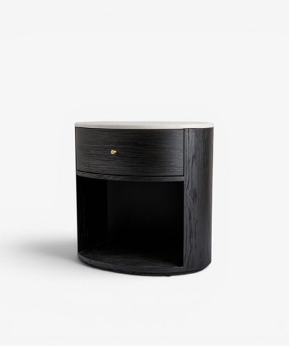 Dana Oval Side Table Ebony