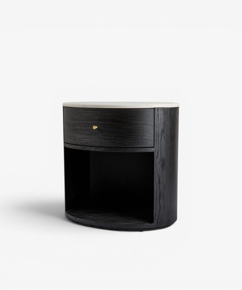 Dana Oval Side Table Ebony