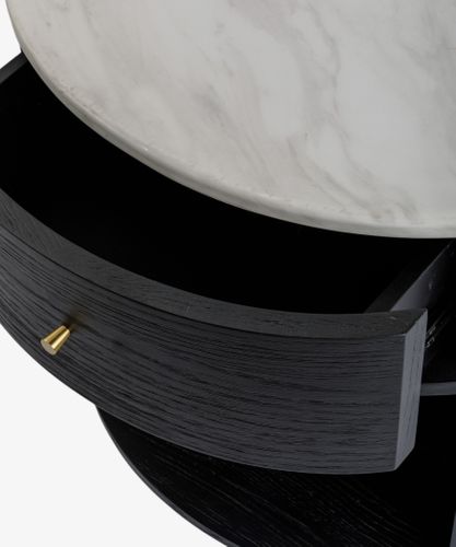 Dana Oval Side Table Ebony