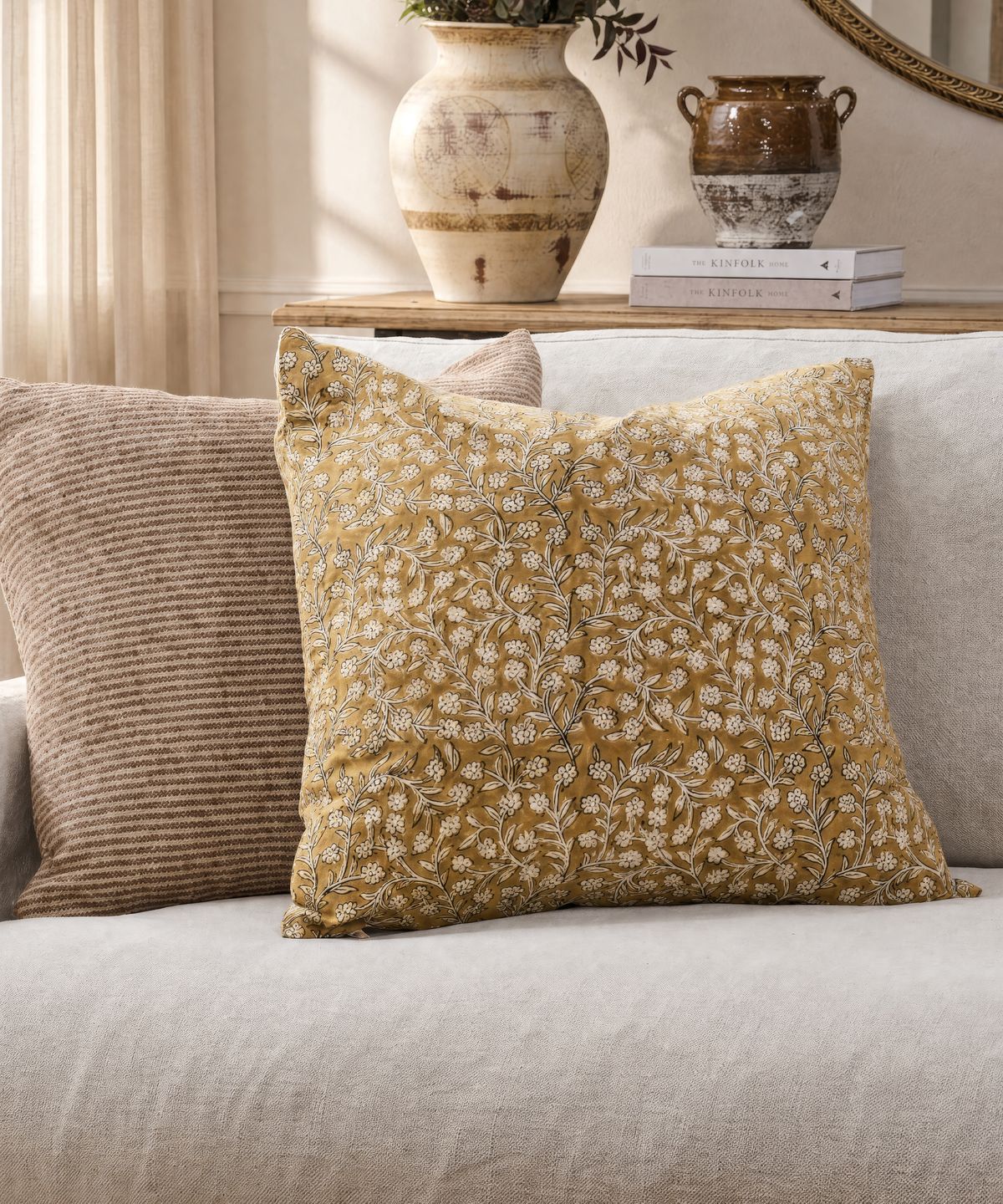Fieldflower Handblocked Cushion Cover