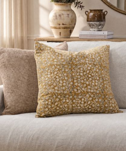 Fieldflower Handblocked Cushion Cover
