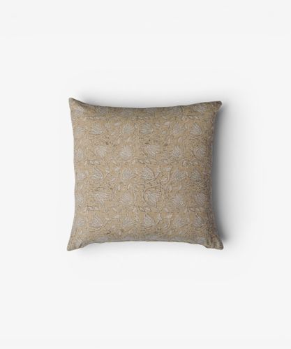 Lotus Handblocked Cushion Cover
