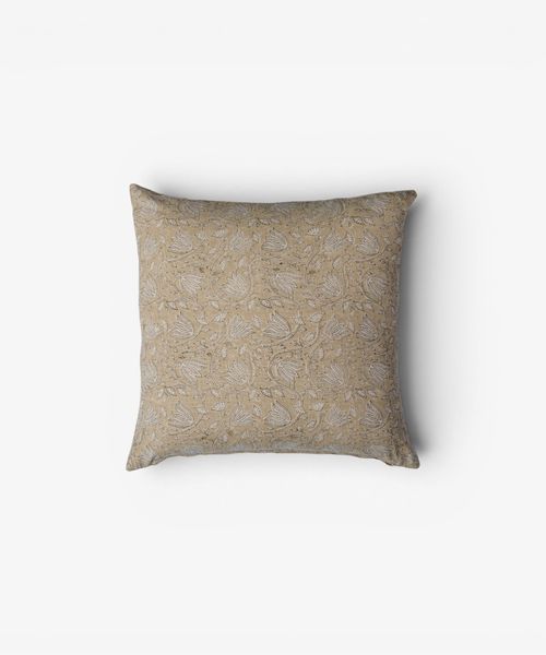 Lotus Handblocked Cushion Cover