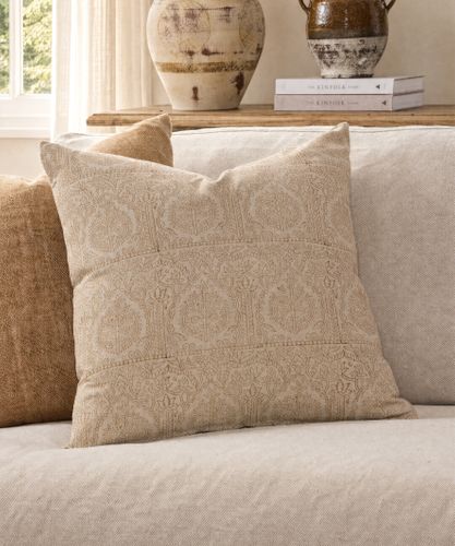 Sandstone Handblocked Cushion Cover