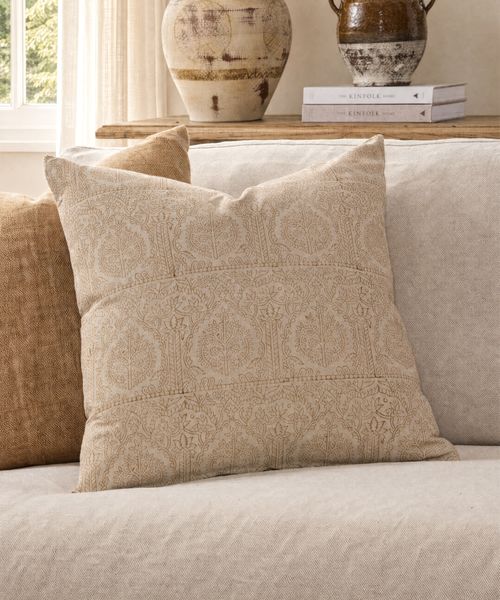 Sandstone Handblocked Cushion Cover