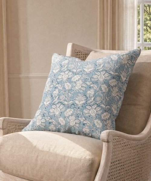 Willow Blue Block Cushion Cover