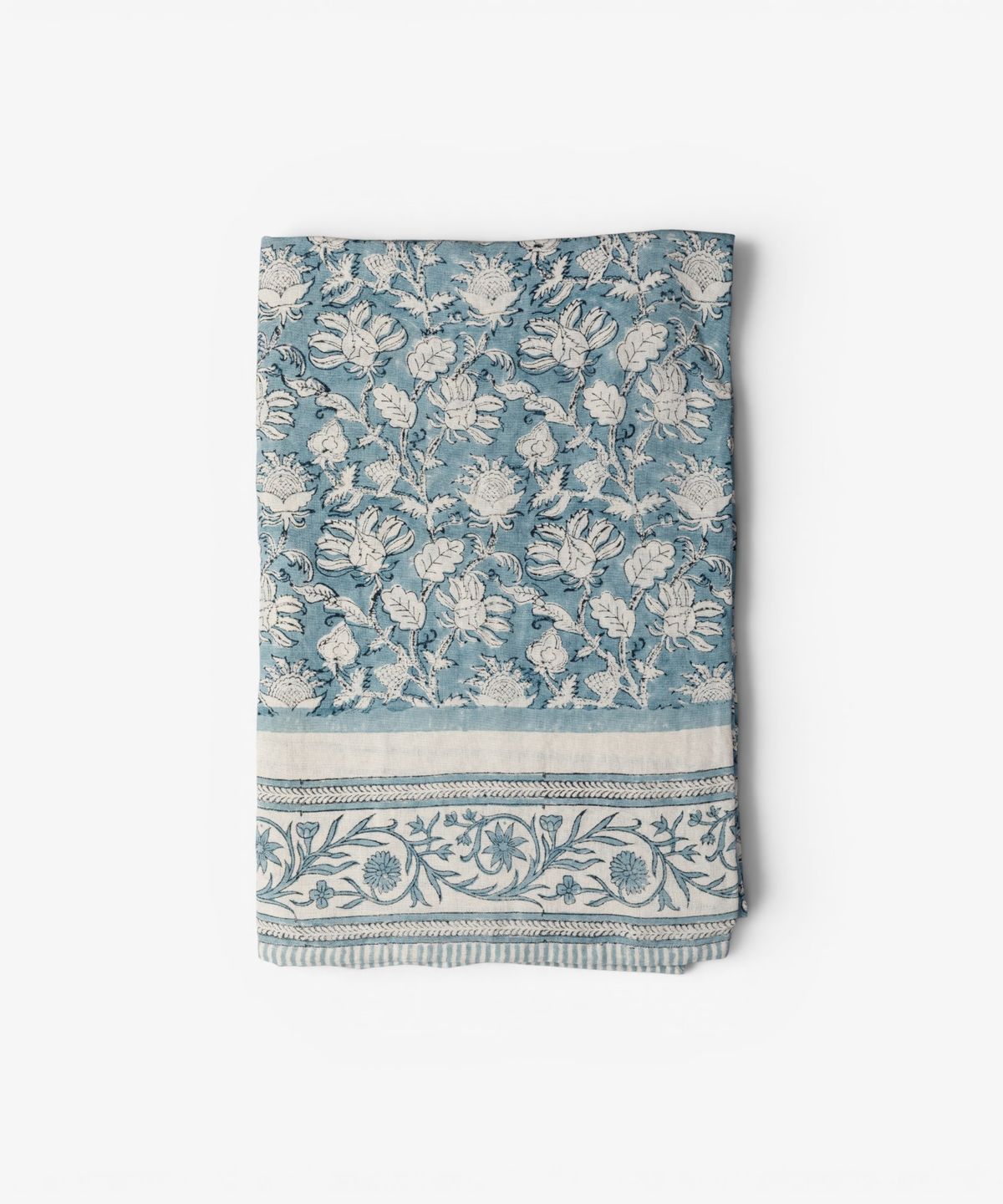 Willow Blue Linen Tablecloth Large