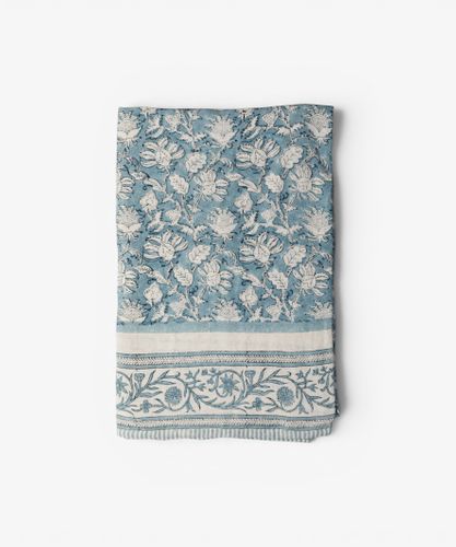 Willow Blue Linen Tablecloth Large