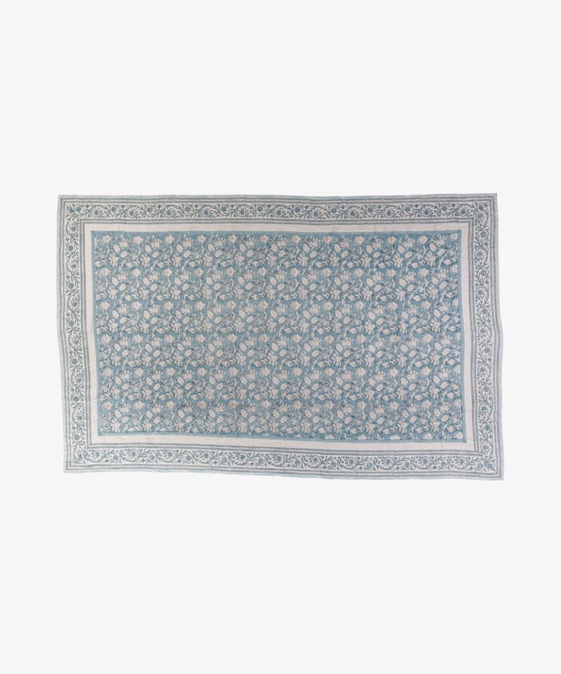 Willow Blue Linen Tablecloth Large