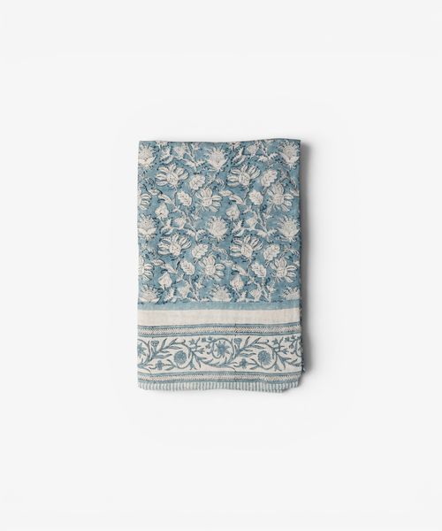 Willow Blue Linen Tablecloth Small