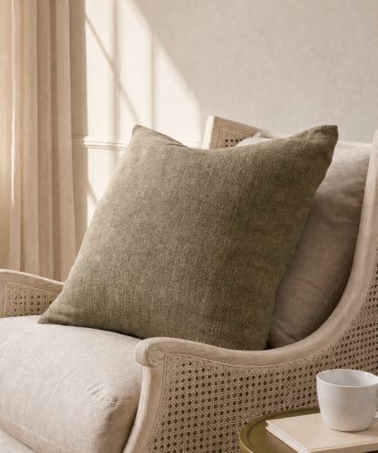 Linen Cushion Cover Olive