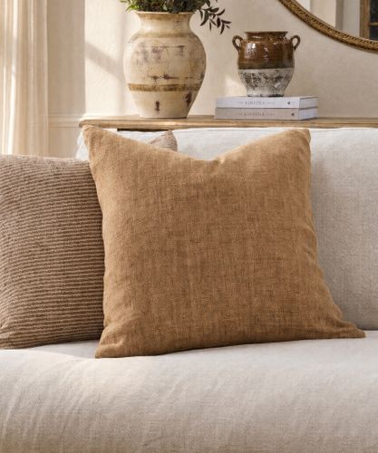 Linen Cushion Cover Clay