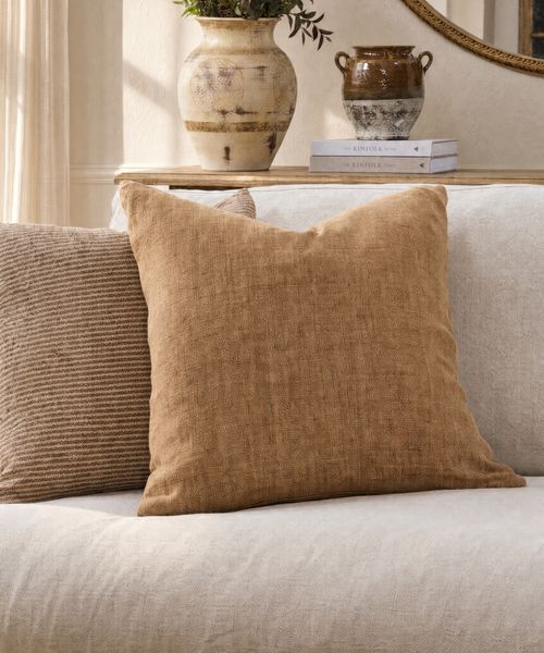 Linen Cushion Cover Clay