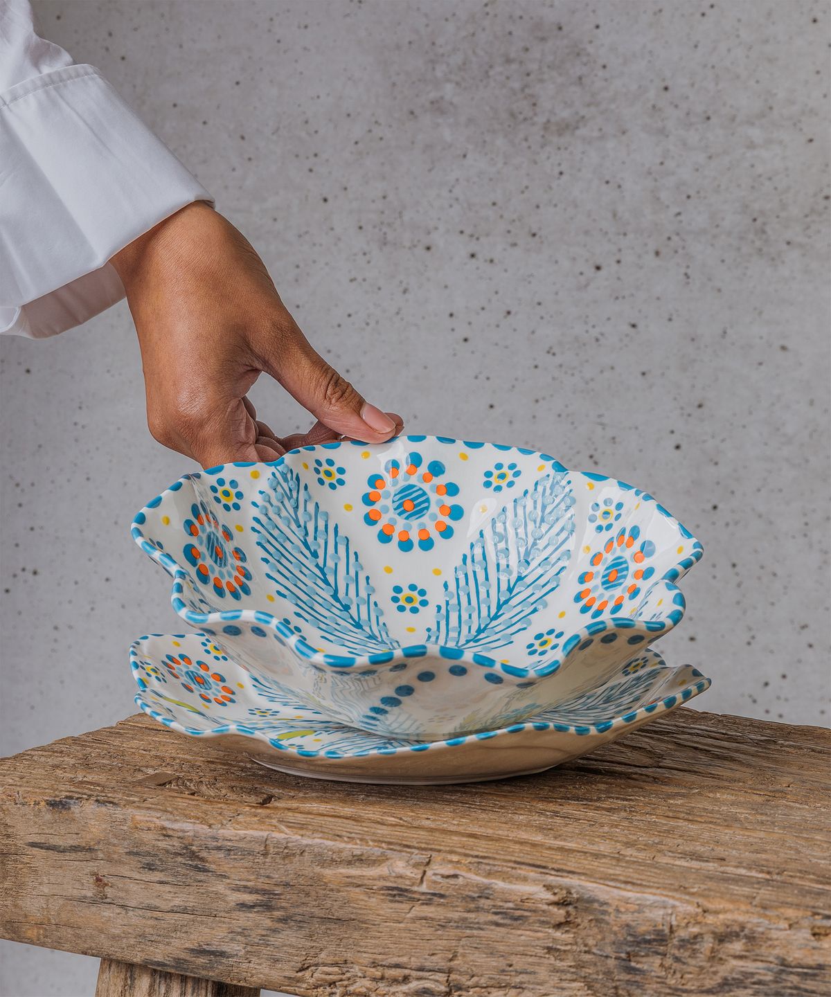 Poppy Pasta Bowl Turquoise