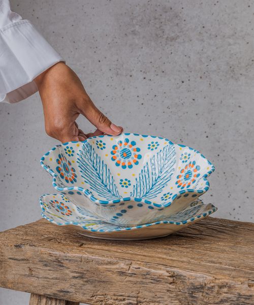 Poppy Pasta Bowl Turquoise