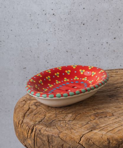 Oval Soap Dish Red
