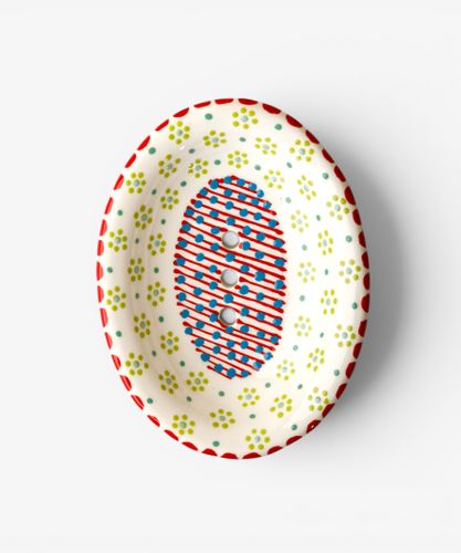 Oval Soap Dish Red