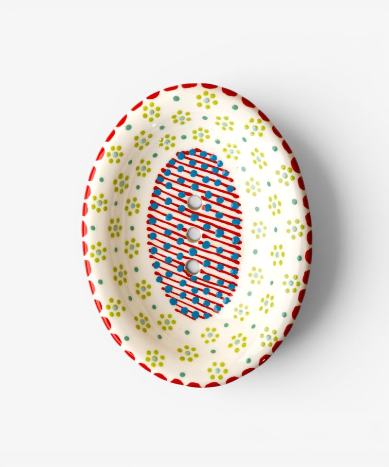 Oval Soap Dish Red