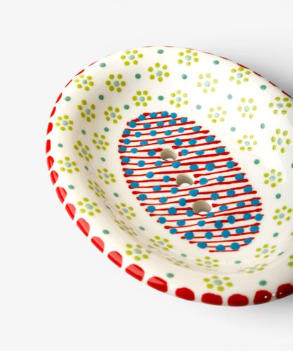 Oval Soap Dish Red