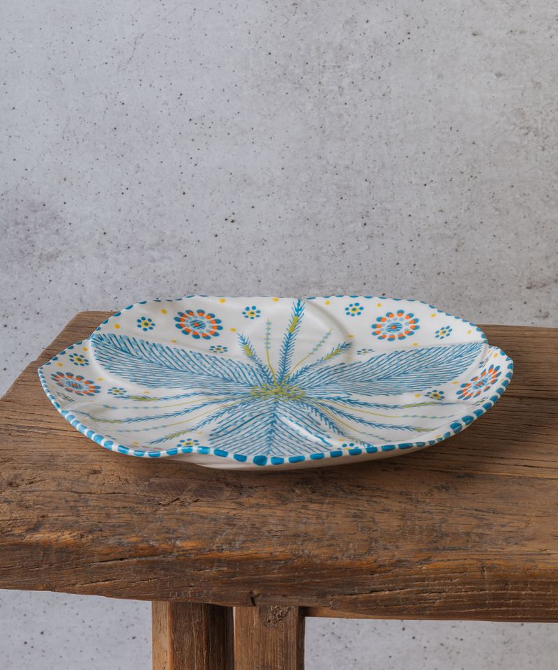 Tulip Large Dinner Plate Turquoise