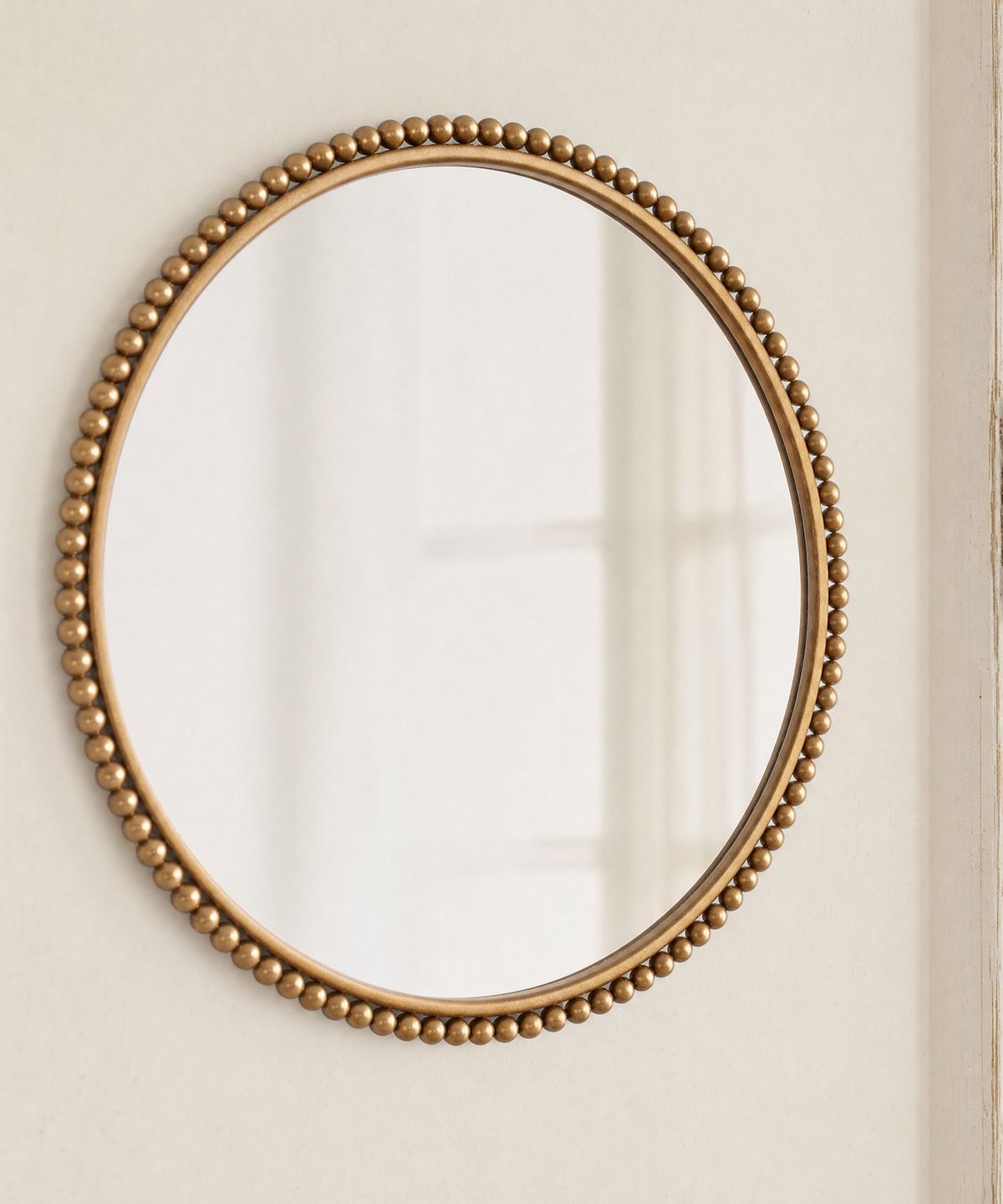 Beaded Round Mirror