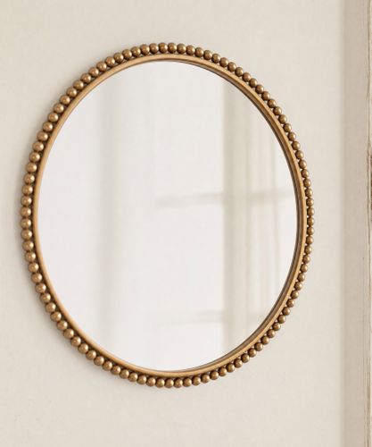 Beaded Round Mirror