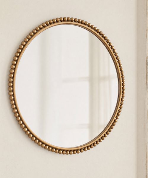 Beaded Round Mirror