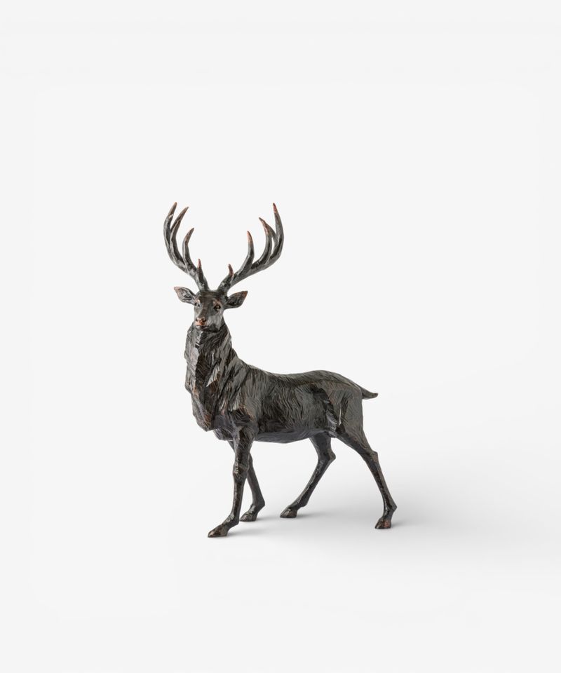 Black Stag Head Turning