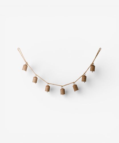 Cow Bell on Rope Garland Rust