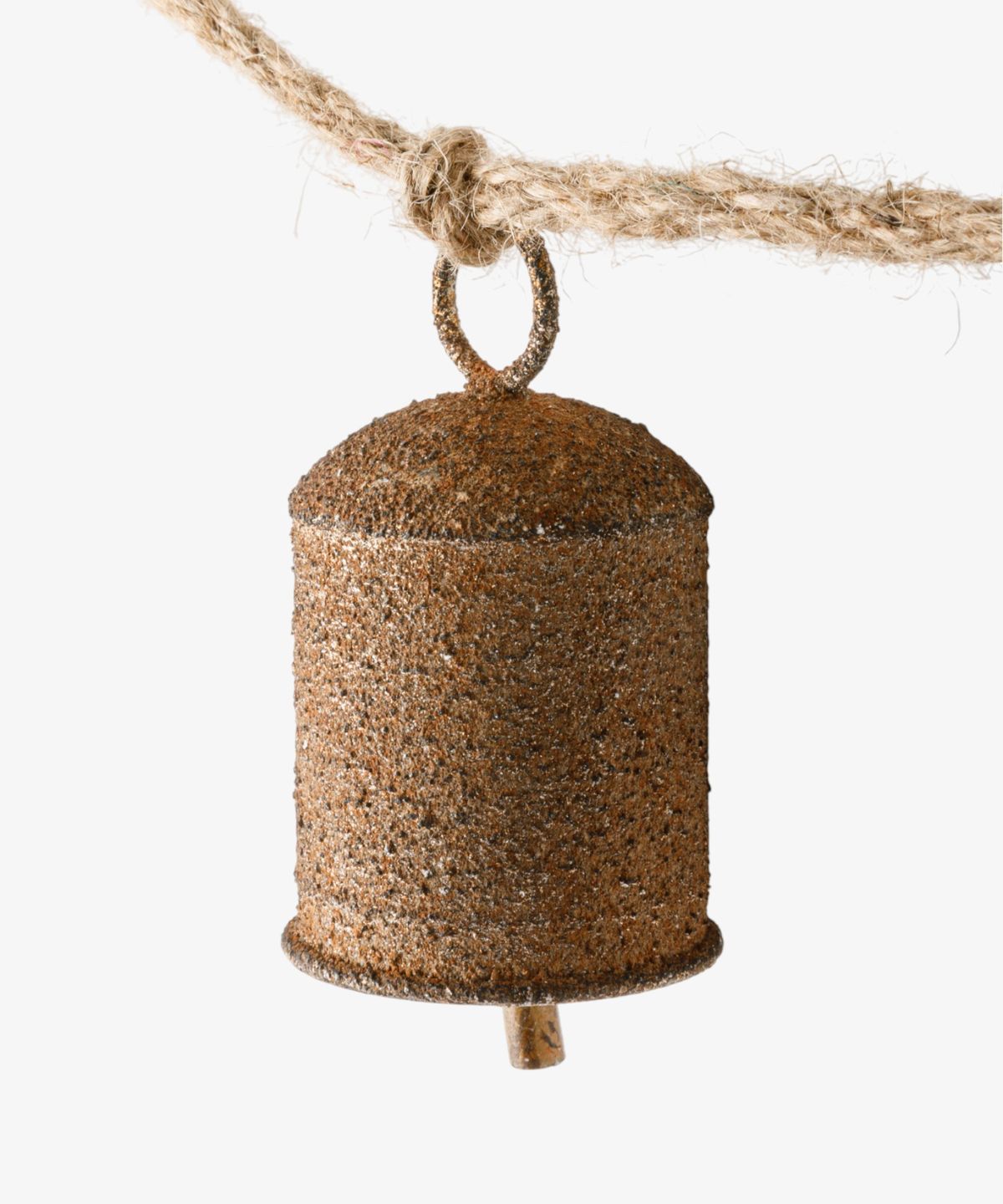 Cow Bell on Rope Garland Rust
