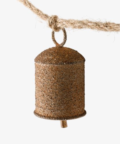 Cow Bell on Rope Garland Rust