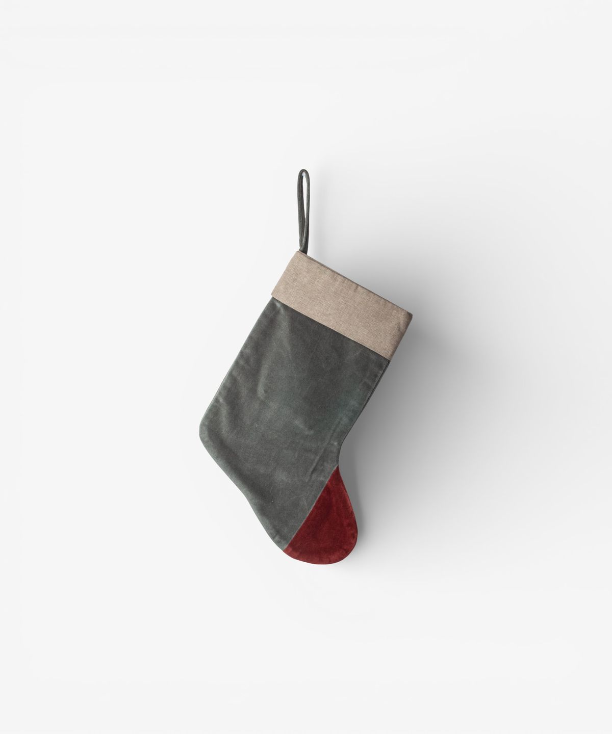 Two Toned Velvet Stocking Eggshell
