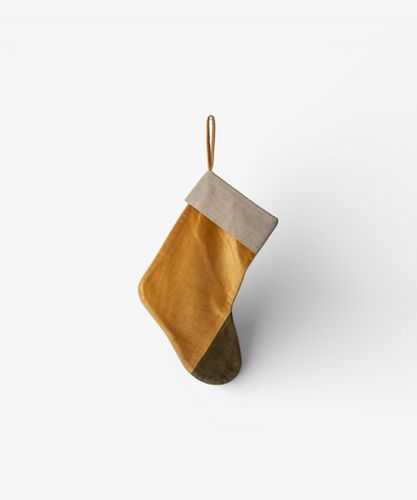 Two Toned Velvet Stocking Gold