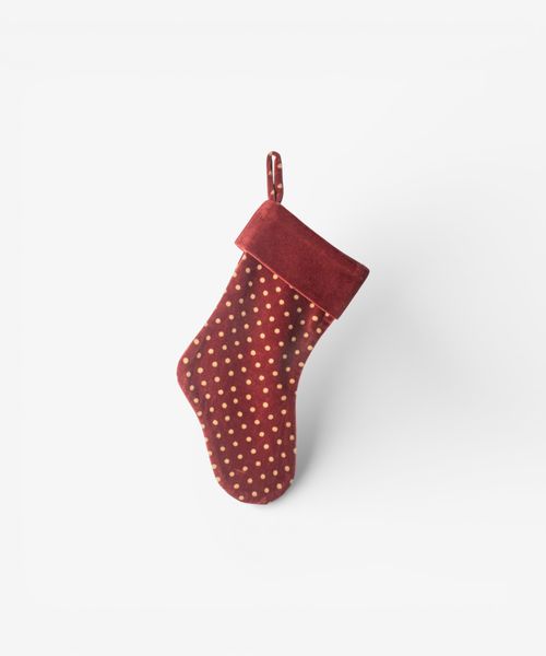 Full Polka Stocking Burnt Red